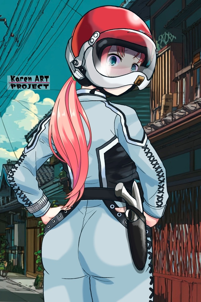 亜美ちゃん+友里アンヌのウルトラ警備隊制服【ウルトラセブン03】背面アングル Ami is wearing Anne Yuri's Uniform【Ultraseven03】Back Angle