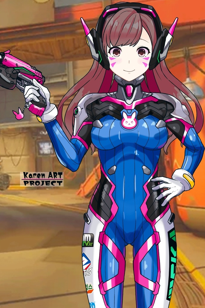 カレンちゃん+D.Vaのパイロットスーツ 【Overwatch2-01】正面アングル Karen is wearing D.Va's Pilot Suit【Overwatch2-01】Front Angle