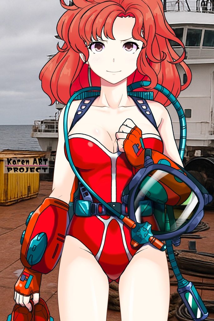 カレンちゃん+マリーンのダイビング装備 【タイタニックミステリー-蒼の戦慄-01】正面アングル Karen is wearing Marine's Diving Equipment【Titanic Mystery: The Blue Tremor01】Front Angle