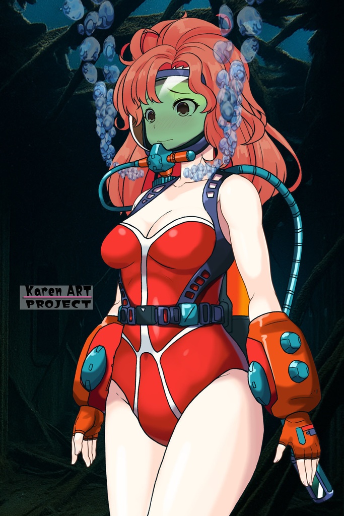 カレンちゃん+マリーンのダイビング装備【タイタニックミステリー-蒼の戦慄-02】斜め前アングル Karen is wearing Diving Equipment【Titanic Mystery: The Blue Tremor02】Diagonal front angle