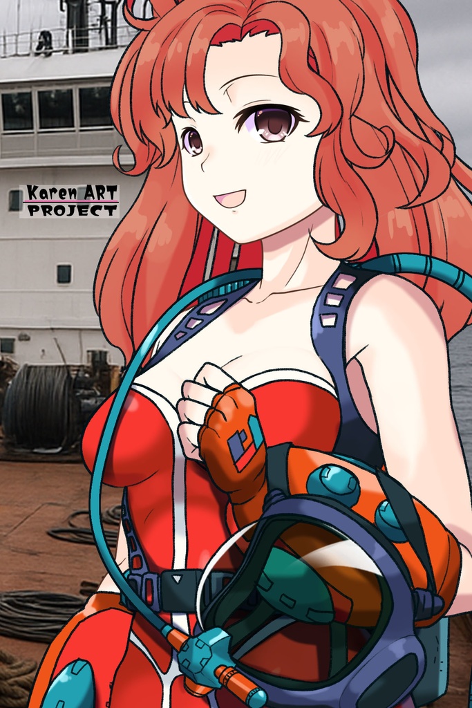 カレンちゃん+マリーンのダイビング装備【タイタニックミステリー-蒼の戦慄-02】斜め前アングル Karen is wearing Diving Equipment【Titanic Mystery: The Blue Tremor02】Diagonal front angle