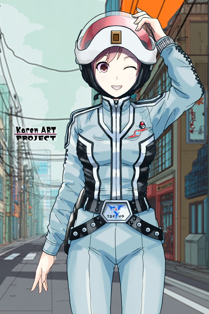 カレンちゃん+友里アンヌのウルトラ警備隊制服 Karen`s Hair Style【ウルトラセブン04】正面アングル Karen is wearing Anne Yuri's Uniform Karen`s Hair Style【Ultraseven04】Front Angle
