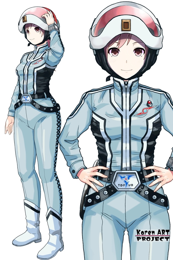 カレンちゃん+友里アンヌのウルトラ警備隊制服 Karen`s Hair Style【ウルトラセブン04】正面アングル Karen is wearing Anne Yuri's Uniform Karen`s Hair Style【Ultraseven04】Front Angle