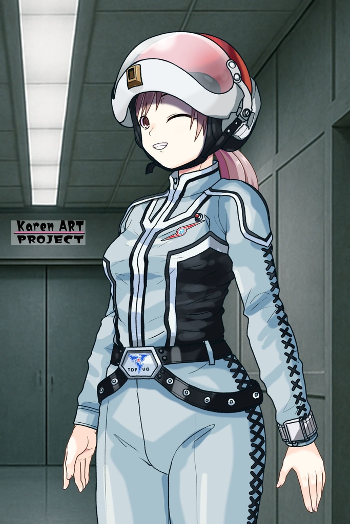 カレンちゃん+友里アンヌのウルトラ警備隊制服 Karen`s Hair Style【ウルトラセブン05】斜め前アングル Karen is wearing Anne Yuri's Uniform Karen`s Hair Style【Ultraseven05】Diagonal front angle
