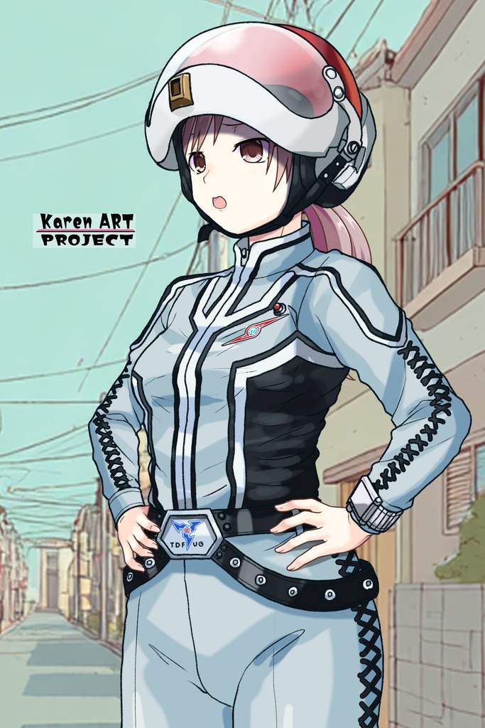 カレンちゃん+友里アンヌのウルトラ警備隊制服 Karen`s Hair Style【ウルトラセブン05】斜め前アングル Karen is wearing Anne Yuri's Uniform Karen`s Hair Style【Ultraseven05】Diagonal front angle