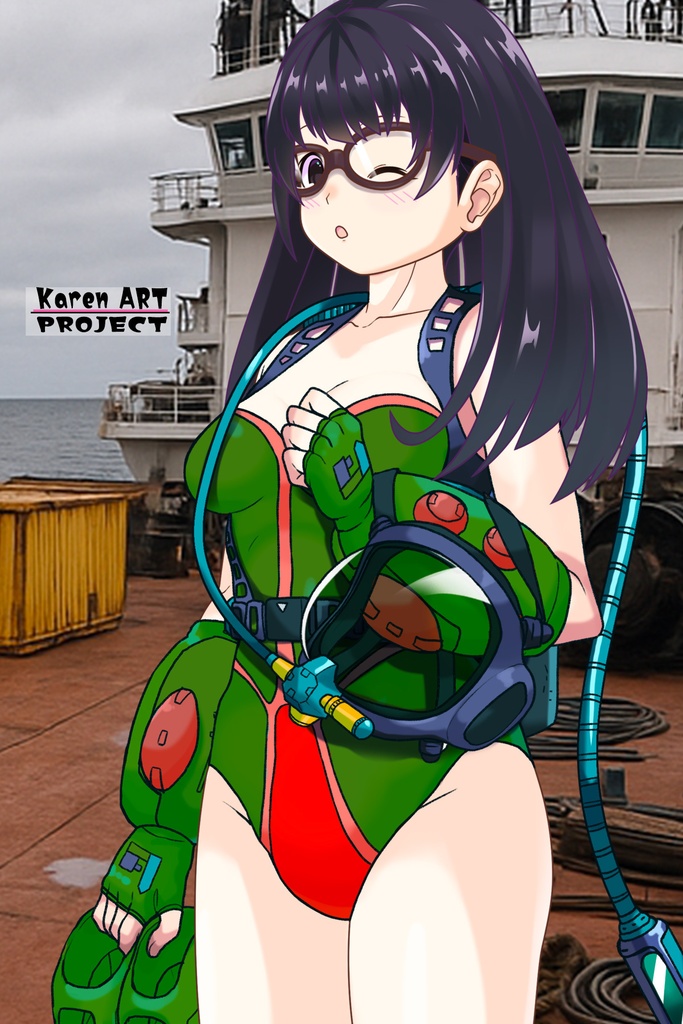 ゆりちゃん+ももこのダイビング装備【タイタニックミステリー-蒼の戦慄-02】斜め前アングル Yuri is wearing Diving Equipment【Titanic Mystery: The Blue Tremor02】Diagonal front angle