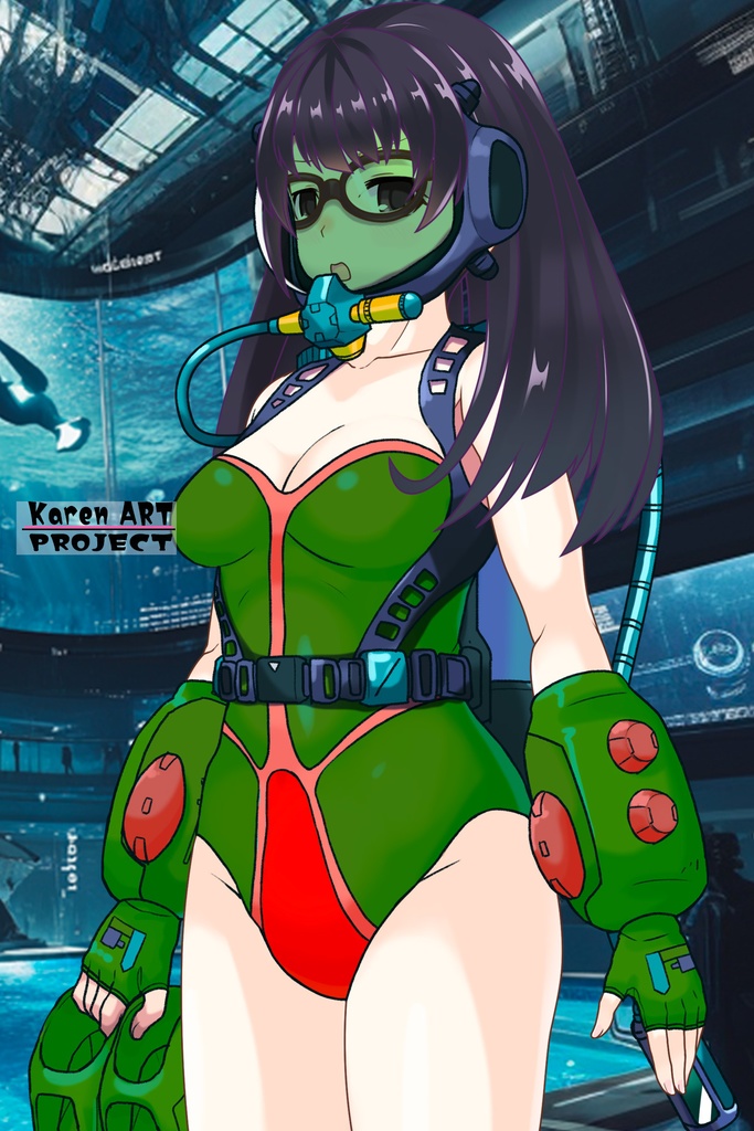 ゆりちゃん+ももこのダイビング装備【タイタニックミステリー-蒼の戦慄-02】斜め前アングル Yuri is wearing Diving Equipment【Titanic Mystery: The Blue Tremor02】Diagonal front angle