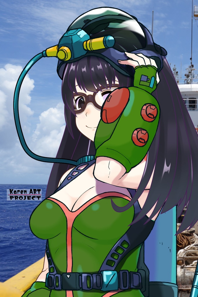 ゆりちゃん+ももこのダイビング装備【タイタニックミステリー-蒼の戦慄-02】斜め前アングル Yuri is wearing Diving Equipment【Titanic Mystery: The Blue Tremor02】Diagonal front angle