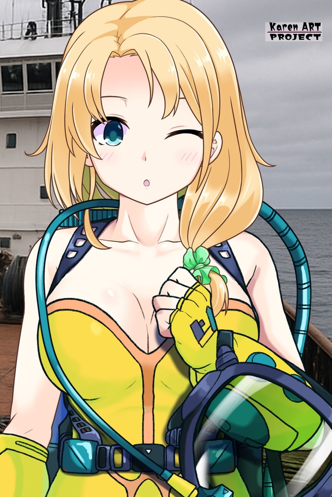 亜美ちゃん+レイカのダイビング装備 【タイタニックミステリー-蒼の戦慄-01】正面アングル Ami is wearing Reika's Diving Equipment【Titanic Mystery: The Blue Tremor01】Front Angle