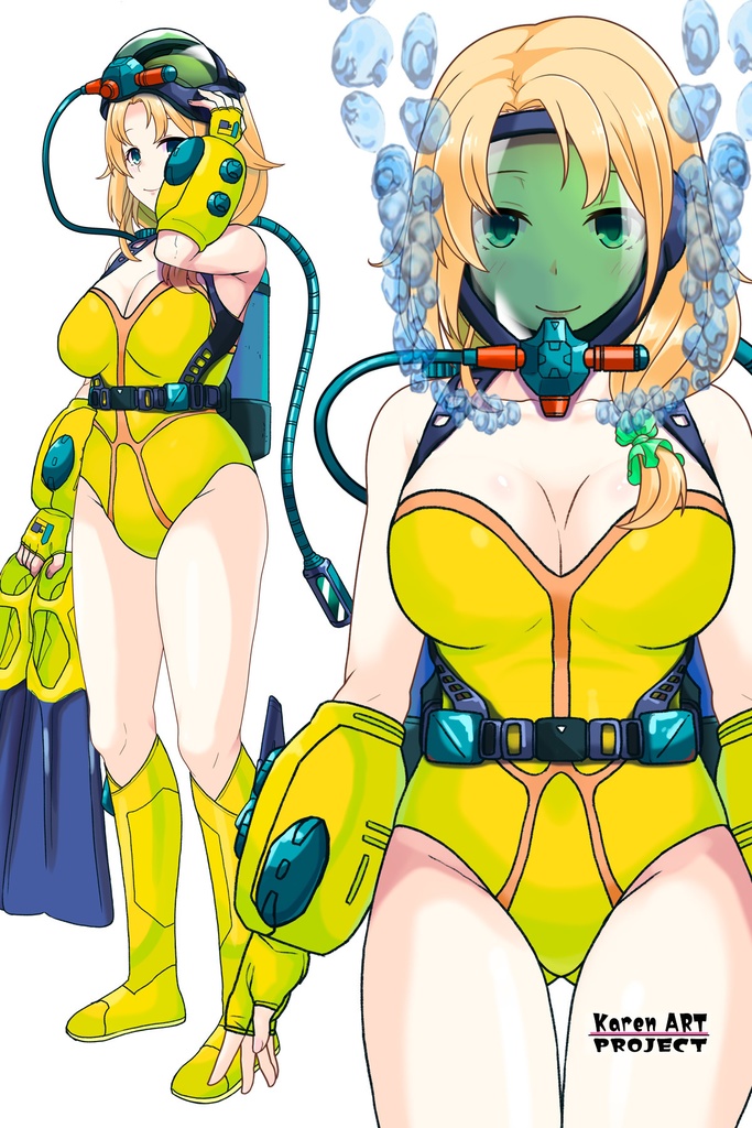 亜美ちゃん+レイカのダイビング装備 【タイタニックミステリー-蒼の戦慄-01】正面アングル Ami is wearing Reika's Diving Equipment【Titanic Mystery: The Blue Tremor01】Front Angle