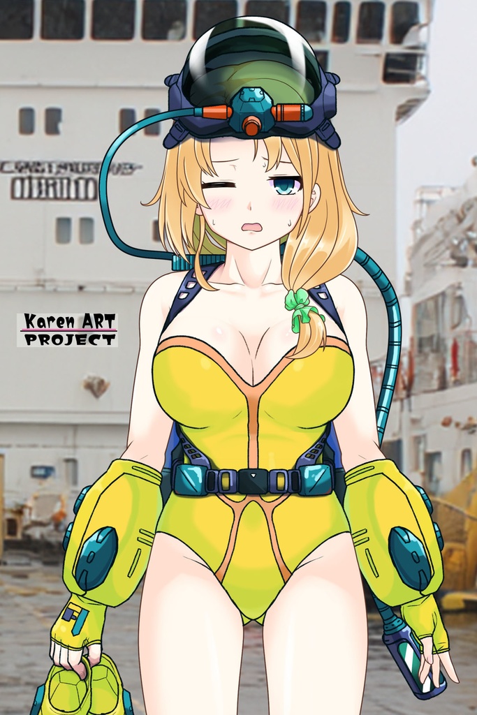 亜美ちゃん+レイカのダイビング装備 【タイタニックミステリー-蒼の戦慄-01】正面アングル Ami is wearing Reika's Diving Equipment【Titanic Mystery: The Blue Tremor01】Front Angle