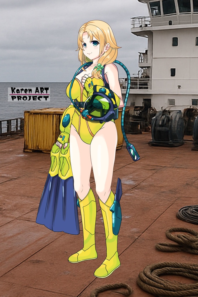 亜美ちゃん+レイカのダイビング装備【タイタニックミステリー-蒼の戦慄-02】斜め前アングル Ami is wearing Diving Equipment【Titanic Mystery: The Blue Tremor02】Diagonal front angle