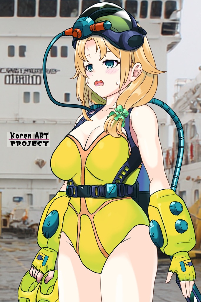 亜美ちゃん+レイカのダイビング装備【タイタニックミステリー-蒼の戦慄-02】斜め前アングル Ami is wearing Diving Equipment【Titanic Mystery: The Blue Tremor02】Diagonal front angle