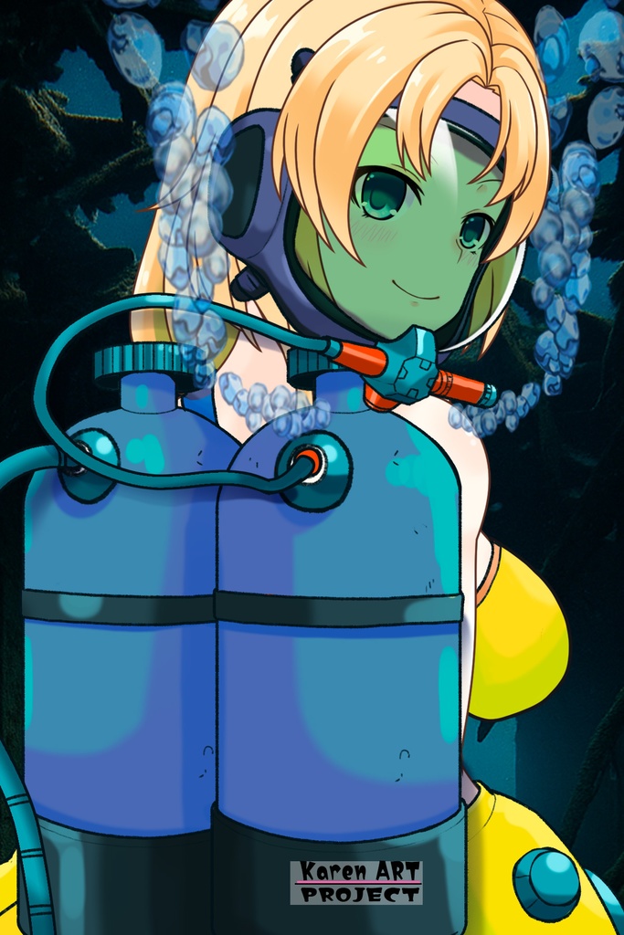 亜美ちゃん+レイカのダイビング装備【タイタニックミステリー-蒼の戦慄-03】背面アングル Ami is wearing Diving Equipment【Titanic Mystery: The Blue Tremor03】Back Angle