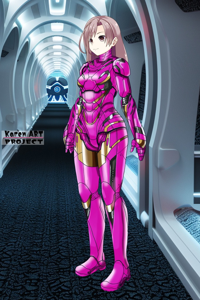 カレンちゃん+アイアンマンのアーマー Karen Original Color【アイアンマン05】斜め前アングル Karen is wearing Iron Man's  Armor-Karen Original Color【Iron Man05】Diagonal front angle