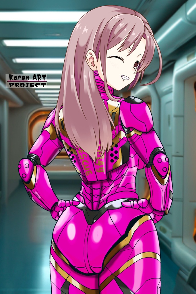 カレンちゃん+アイアンマンのアーマー Karen Original Color【アイアンマン06】背面アングル Karen is wearing Iron Man's Armor-Karen Original Color【Iron Man06】Back Angle