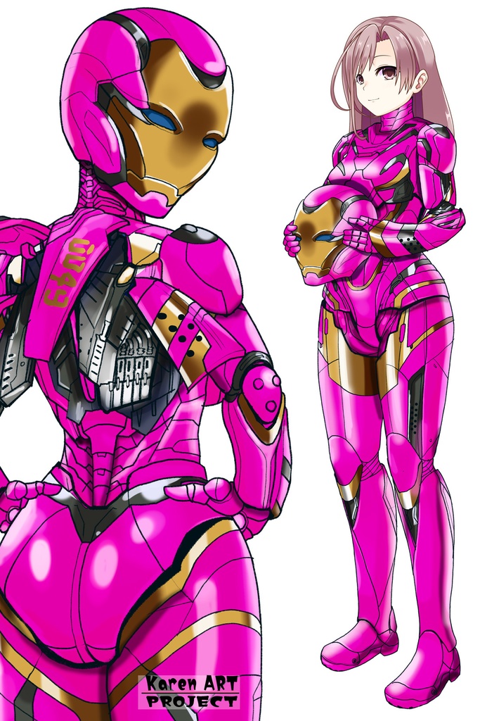 カレンちゃん+アイアンマンのアーマー Karen Original Color【アイアンマン06】背面アングル Karen is wearing Iron Man's Armor-Karen Original Color【Iron Man06】Back Angle