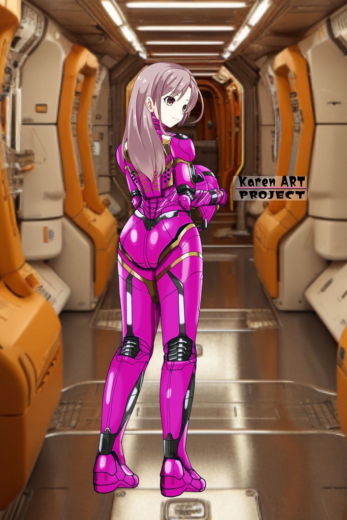 カレンちゃん+アイアンマンのアーマー Karen Original Color【アイアンマン06】背面アングル Karen is wearing Iron Man's Armor-Karen Original Color【Iron Man06】Back Angle