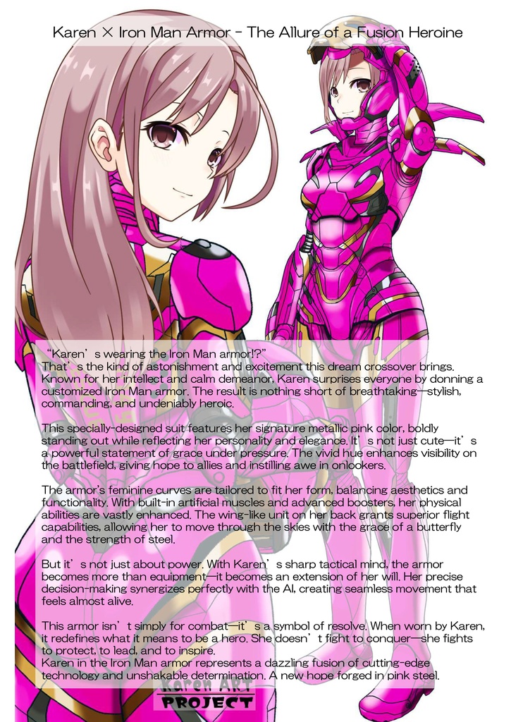 カレンちゃん+アイアンマンのアーマー Karen Original Color【アイアンマン06】背面アングル Karen is wearing Iron Man's Armor-Karen Original Color【Iron Man06】Back Angle