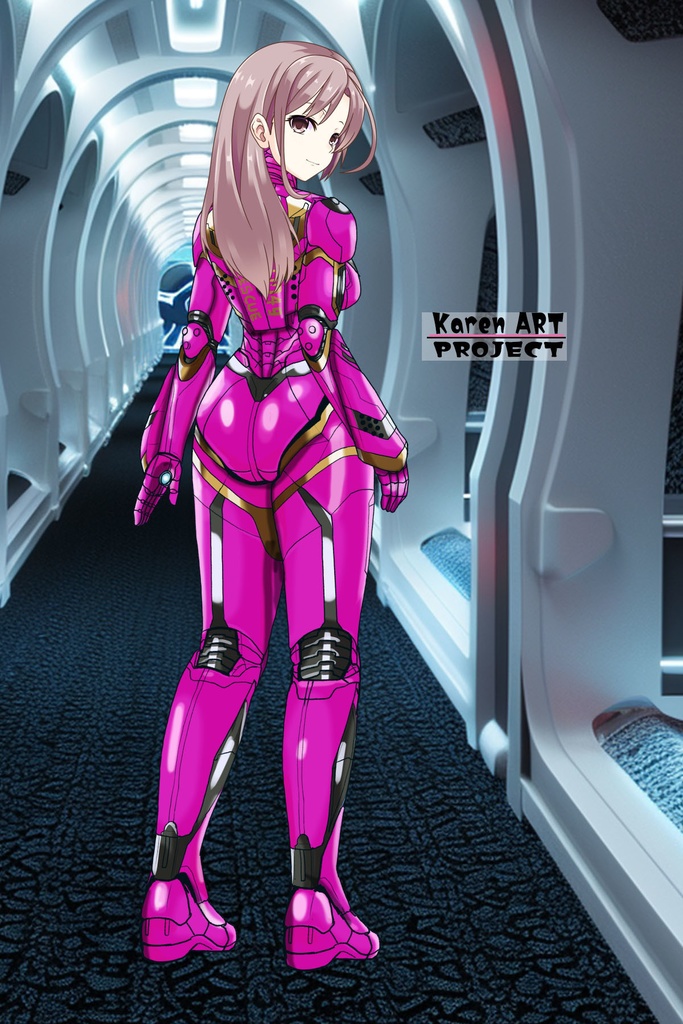 カレンちゃん+アイアンマンのアーマー Karen Original Color【アイアンマン06】背面アングル Karen is wearing Iron Man's Armor-Karen Original Color【Iron Man06】Back Angle