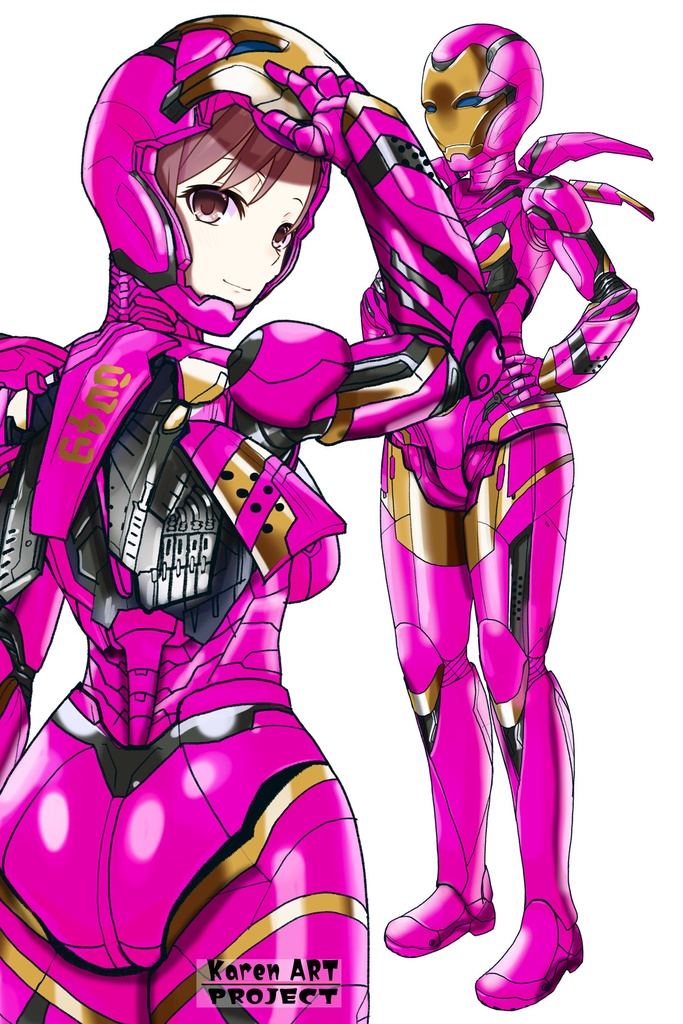 カレンちゃん+アイアンマンのアーマー Karen Original Color【アイアンマン06】背面アングル Karen is wearing Iron Man's Armor-Karen Original Color【Iron Man06】Back Angle