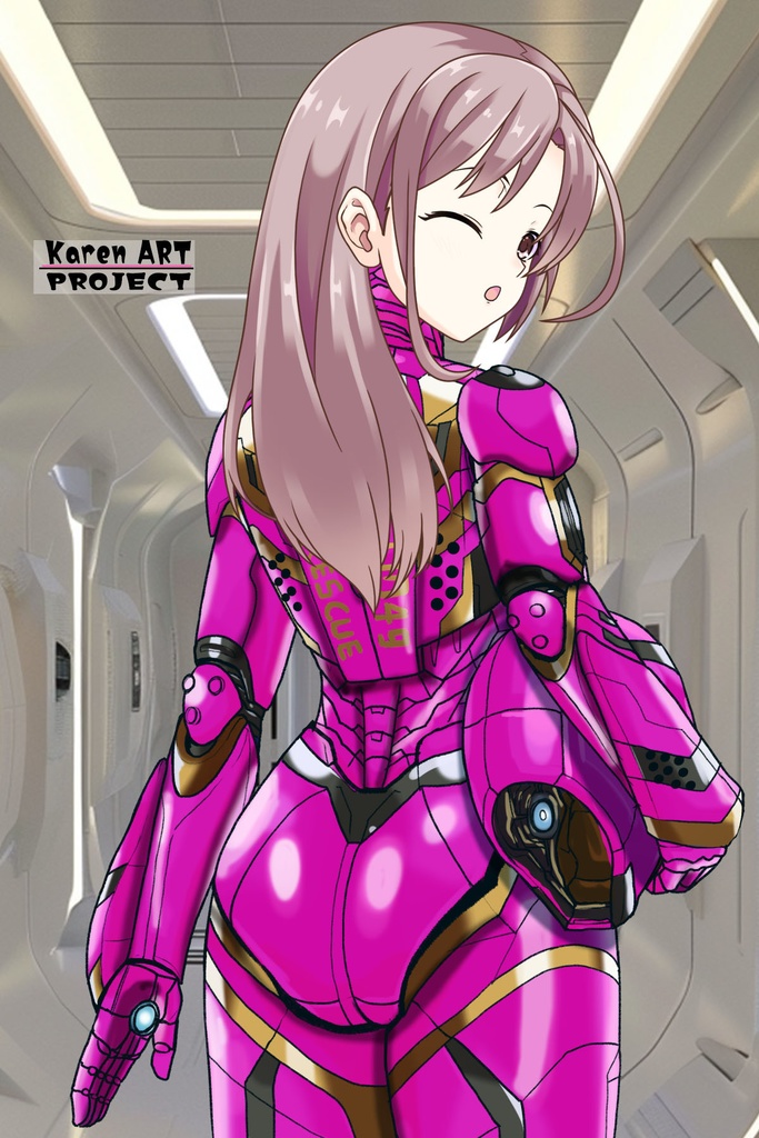 カレンちゃん+アイアンマンのアーマー Karen Original Color【アイアンマン06】背面アングル Karen is wearing Iron Man's Armor-Karen Original Color【Iron Man06】Back Angle