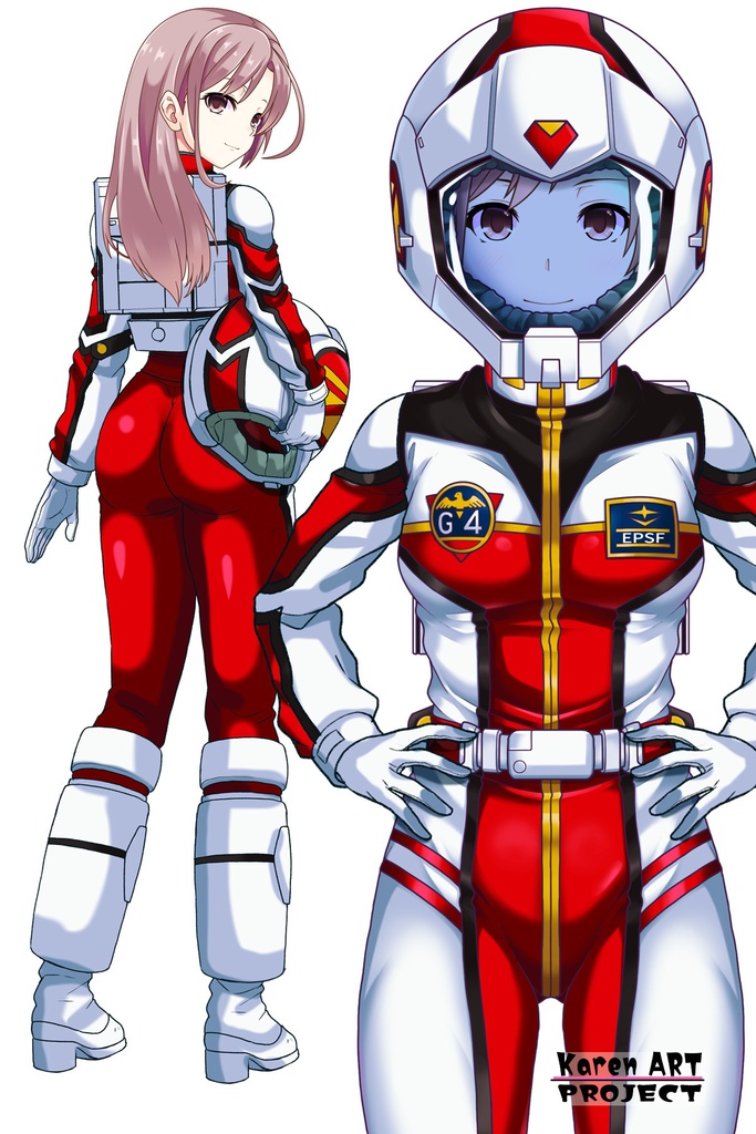 カレンちゃん+クリスティーナのノーマルスーツ Karen Original Hair Style Ver.2【機動戦士ガンダムポケットの中の戦争10】正面アングル Karen is wearing Christina's Normal Suit Karen Original Hair Style Ver.2