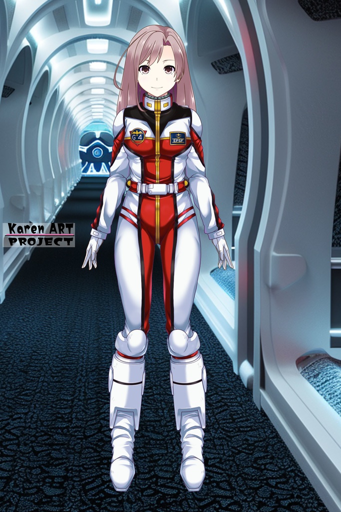 カレンちゃん+クリスティーナのノーマルスーツ Karen Original Hair Style Ver.2【機動戦士ガンダムポケットの中の戦争10】正面アングル Karen is wearing Christina's Normal Suit Karen Original Hair Style Ver.2