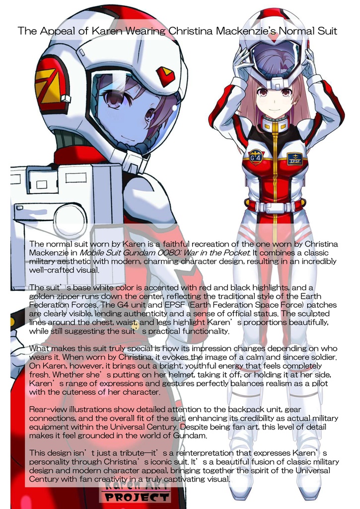 カレンちゃん+クリスティーナのノーマルスーツ Karen Original Hair Style Ver.2【機動戦士ガンダムポケットの中の戦争10】正面アングル Karen is wearing Christina's Normal Suit Karen Original Hair Style Ver.2