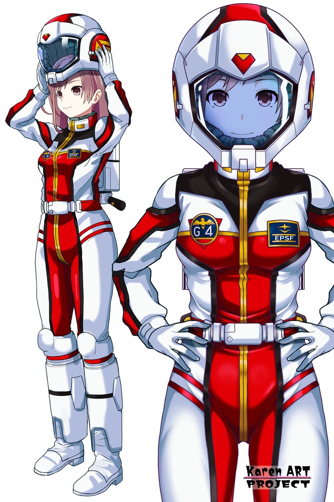 カレンちゃん+クリスティーナのノーマルスーツ Karen Original Hair Style Ver.2【機動戦士ガンダムポケットの中の戦争10】正面アングル Karen is wearing Christina's Normal Suit Karen Original Hair Style Ver.2