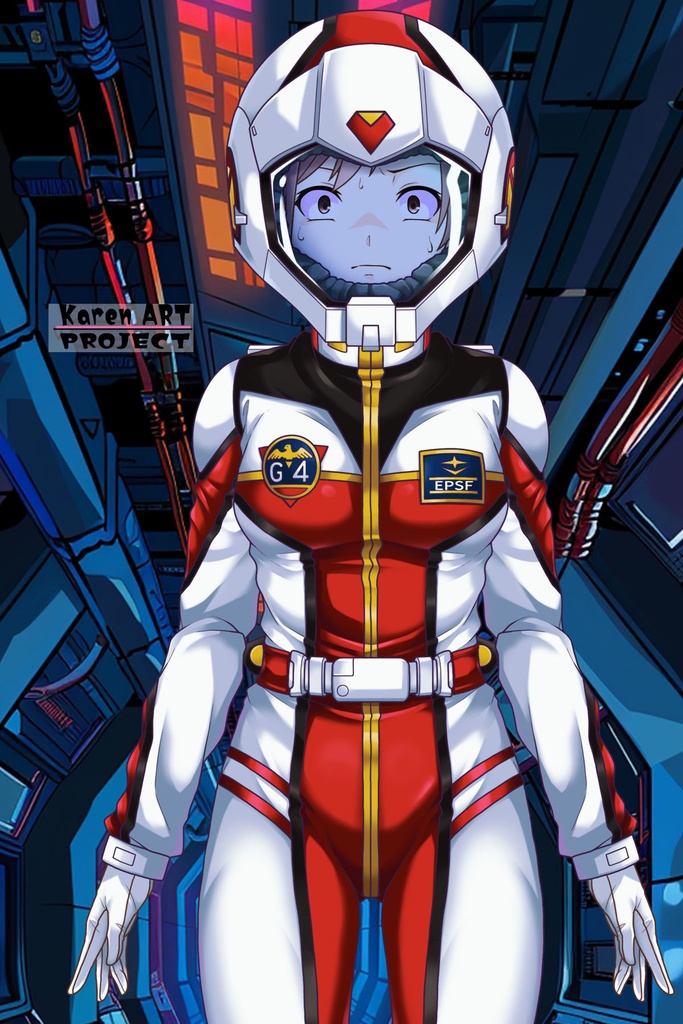 カレンちゃん+クリスティーナのノーマルスーツ Karen Original Hair Style Ver.2【機動戦士ガンダムポケットの中の戦争10】正面アングル Karen is wearing Christina's Normal Suit Karen Original Hair Style Ver.2