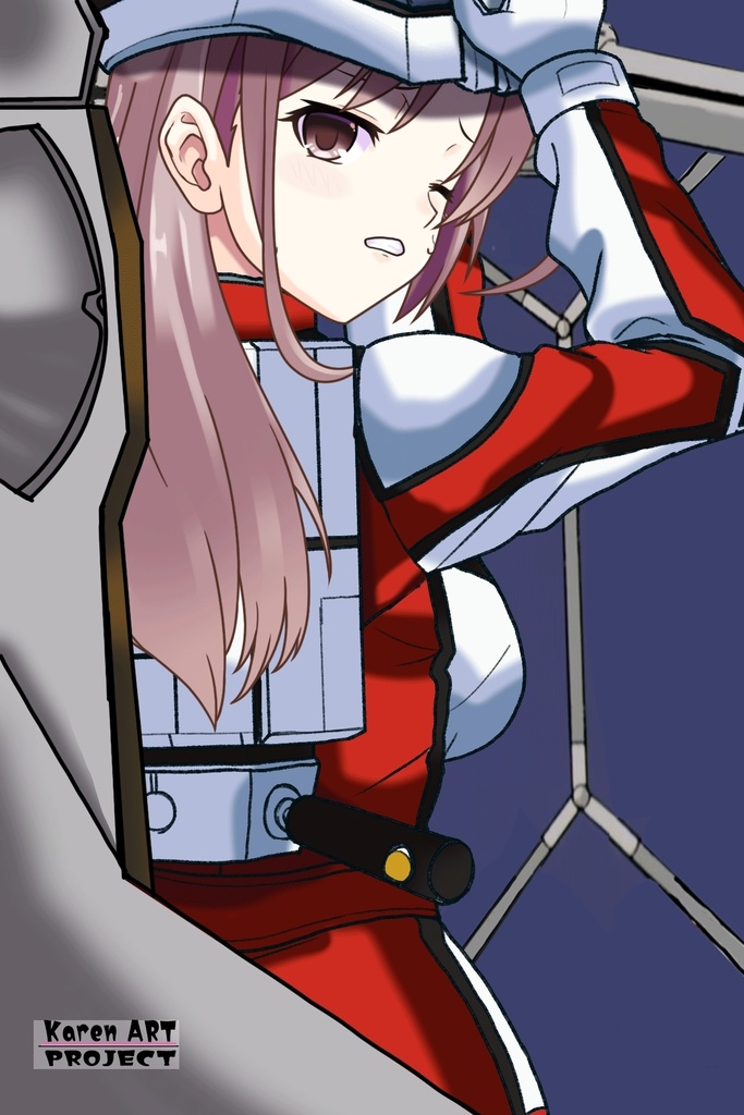 カレンちゃん+クリスティーナのノーマルスーツ Karen Original Hair Style【機動戦士ガンダム12】背面アングル Karen is wearing Christina's Normal Suit Karen Original Hair Style