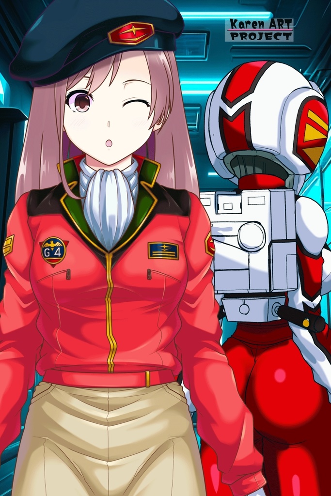 カレンちゃん+クリスティーナのノーマルスーツ Karen Original Hair Style【機動戦士ガンダム12】背面アングル Karen is wearing Christina's Normal Suit Karen Original Hair Style