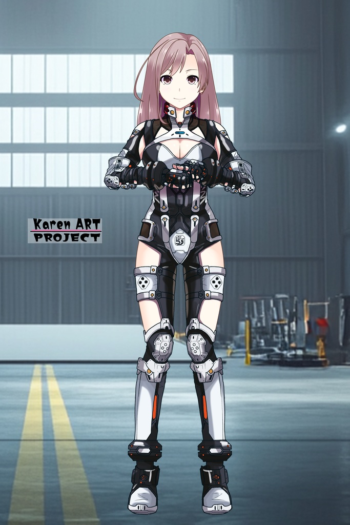 カレンちゃん+クリスの強化アーマースーツ 【アイアンガール01】正面アングル Karen is wearing Chris's Powered Armor Suit【Iron Girl01】Front Angle