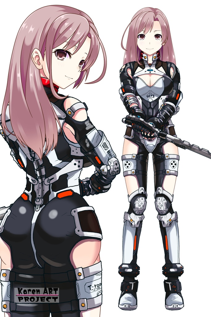 カレンちゃん+クリスの強化アーマースーツ【アイアンガール03】背面アングル Karen is wearing Chris's Powered Armor Suit【Iron Girl03】Back Angle