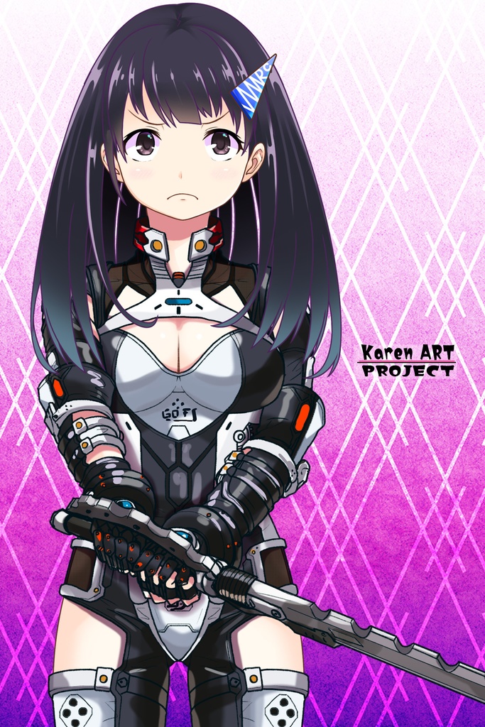 ゆりちゃん+クリスの強化アーマースーツ 【アイアンガール01】正面アングル Yuri is wearing Chris's Powered Armor Suit【Iron Girl01】Front Angle