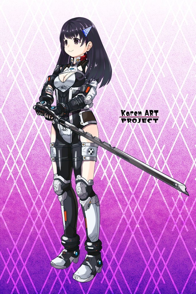 ゆりちゃん+クリスの強化アーマースーツ【アイアンガール02】斜め前アングル Yuri is wearing Chris's Powered Armor Suit【Iron Girl02】Diagonal front angle