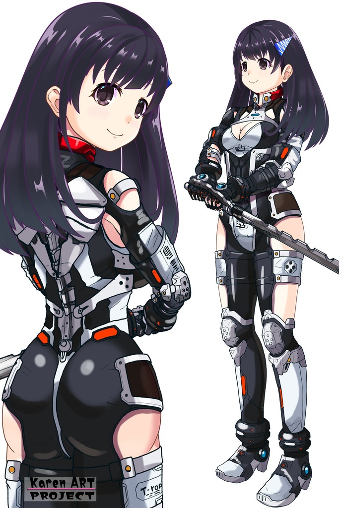 ゆりちゃん+クリスの強化アーマースーツ【アイアンガール03】背面アングル Yuri is wearing Chris's Powered Armor Suit【Iron Girl03】Back Angle