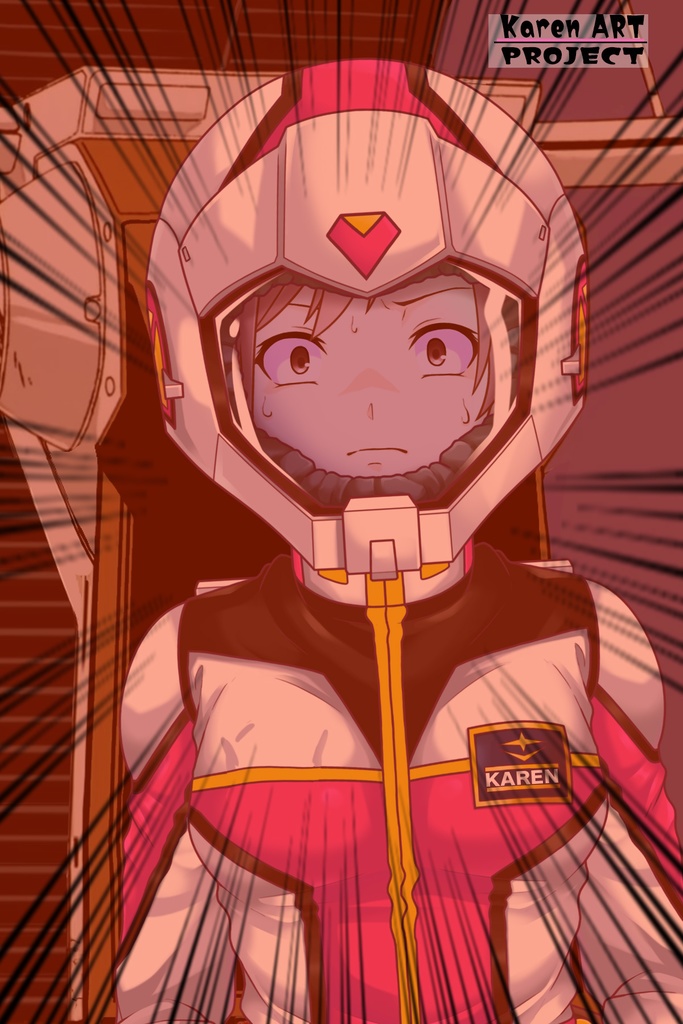 カレンちゃん+連邦軍のノーマルスーツ Karen Original Color Ver.2【機動戦士ガンダム01】正面アングル Karen is wearing Normal Suit Karen Original Color Ver.2【Mobile Suit Gundam01】Front Angle