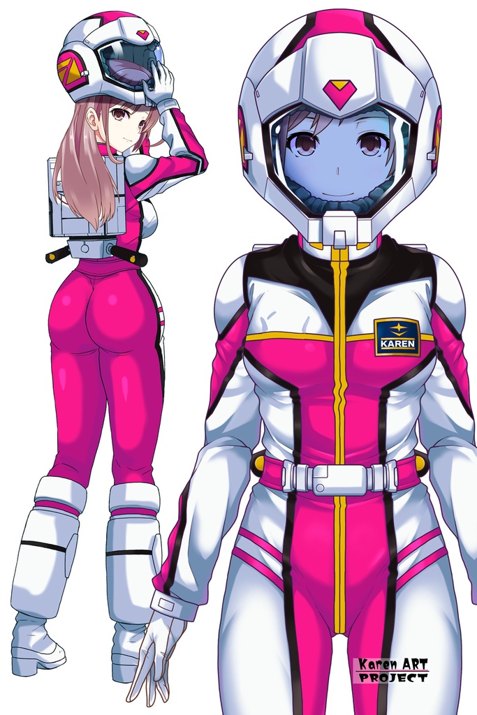 カレンちゃん+連邦軍のノーマルスーツ Karen Original Color Ver.2【機動戦士ガンダム01】正面アングル Karen is wearing Normal Suit Karen Original Color Ver.2【Mobile Suit Gundam01】Front Angle