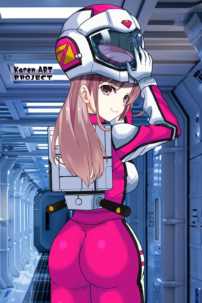 カレンちゃん+連邦軍のノーマルスーツ Karen Original Color【機動戦士ガンダム03】背面アングル Karen is wearing Normal Suit Karen Original Color【Mobile Suit Gundam03】Back Angle