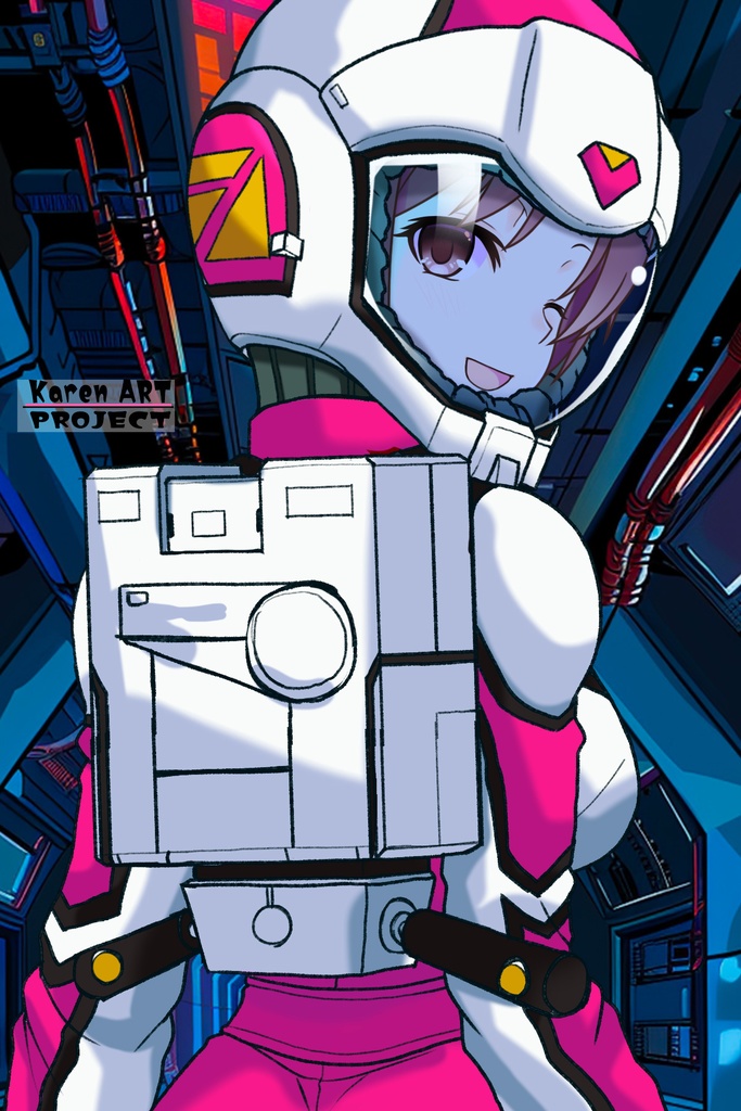 カレンちゃん+連邦軍のノーマルスーツ Karen Original Color【機動戦士ガンダム03】背面アングル Karen is wearing Normal Suit Karen Original Color【Mobile Suit Gundam03】Back Angle