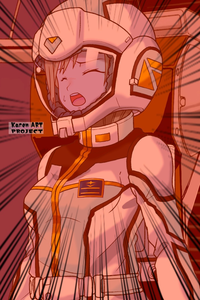 カレンちゃん+クロエ・クローチェのノーマルスーツ【機動戦士ガンダム外伝 ミッシングリンク02】斜め前アングル Karen is wearing Chloe Croce's Normal Suit【Mobile Suit Gundam Side Story: Missing Link02】Diagonal front angle