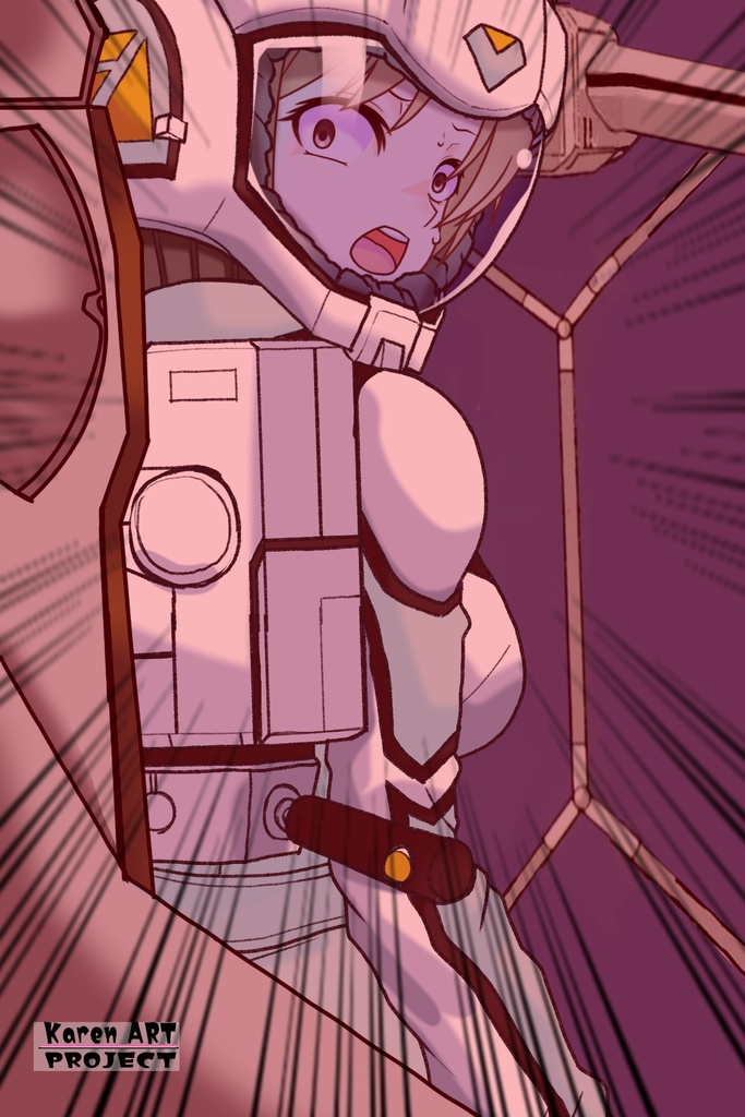 カレンちゃん+クロエ・クローチェのノーマルスーツ【機動戦士ガンダム外伝 ミッシングリンク03】背面アングル Karen is wearing Chloe Croce's Normal Suit【Mobile Suit Gundam Side Story: Missing Link03】Back Angle