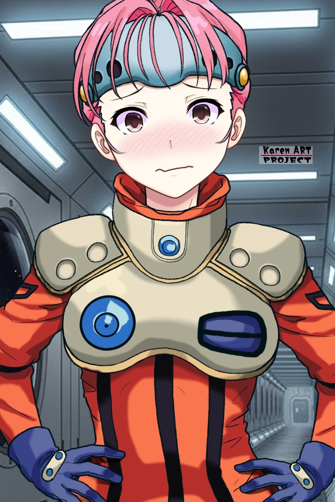 カレンちゃん+ミレーヌ・ジーナスのパイロットスーツ【マクロス7-04】 正面Sポーズ Front S-POSE Karen is wearing Mylene Flare Jenius's PilotSuit【MACROSS7-04】