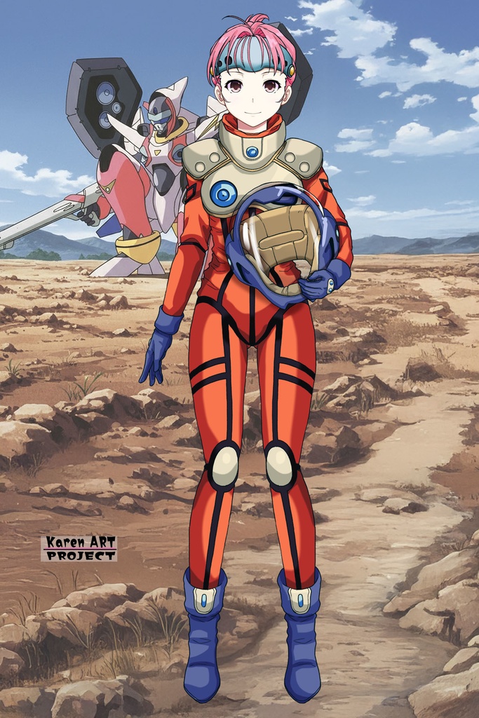 カレンちゃん+ミレーヌ・ジーナスのパイロットスーツ【マクロス7-05】 正面 Front Angle Karen is wearing Mylene Flare Jenius's PilotSuit【MACROSS7-05】