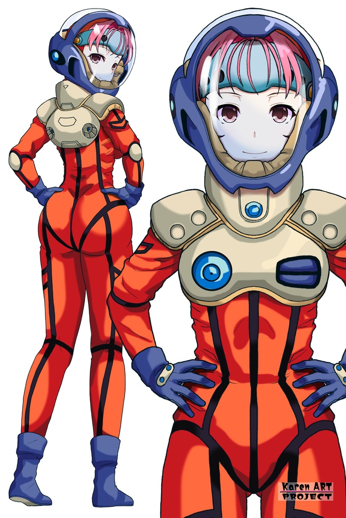カレンちゃん+ミレーヌ・ジーナスのパイロットスーツ【マクロス7-05】 正面 Front Angle Karen is wearing Mylene Flare Jenius's PilotSuit【MACROSS7-05】