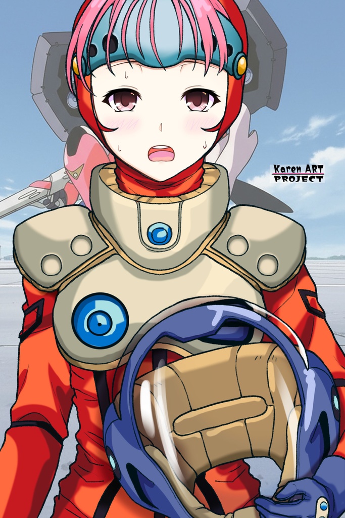 カレンちゃん+ミレーヌ・ジーナスのパイロットスーツ【マクロス7-05】 正面 Front Angle Karen is wearing Mylene Flare Jenius's PilotSuit【MACROSS7-05】