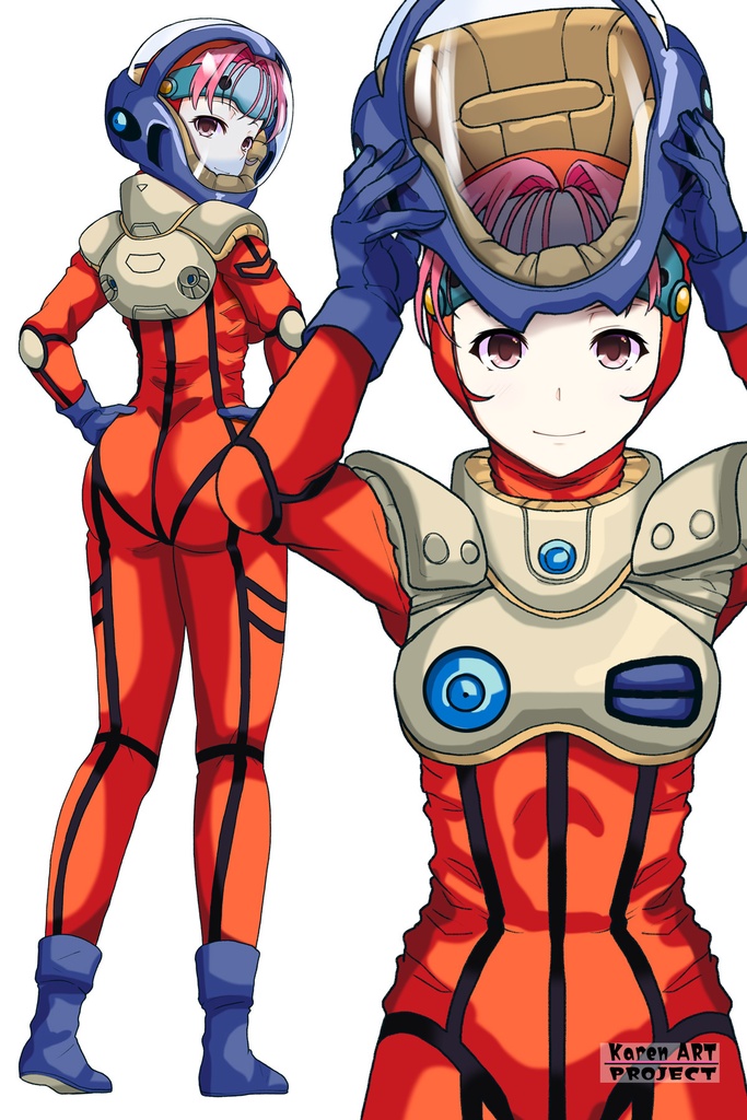カレンちゃん+ミレーヌ・ジーナスのパイロットスーツ【マクロス7-05】 正面 Front Angle Karen is wearing Mylene Flare Jenius's PilotSuit【MACROSS7-05】