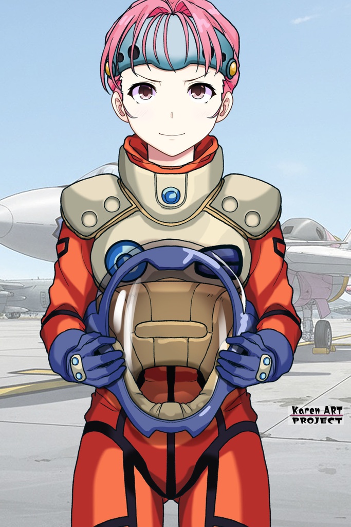 カレンちゃん+ミレーヌ・ジーナスのパイロットスーツ【マクロス7-05】 正面 Front Angle Karen is wearing Mylene Flare Jenius's PilotSuit【MACROSS7-05】